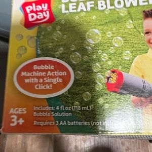 Leaf blower bubble machine. With a pull of a trigger, you can blow bubbles.